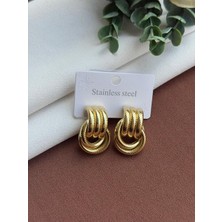 Yasel Takı & Çanta Çelik Gold Halka Kadın Küpe