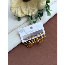 Yasel Takı & Çanta Çelik Yıldız Model Set Küpe