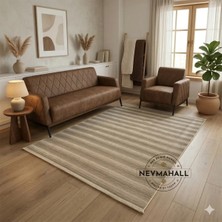 Nevmahall Makinede Yıkanabilir Kaymaz Taban Antialerjik Çizgi Geçişli Kilim Serisi Lidya