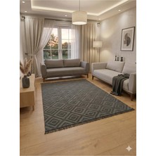 Nevmahall Milano Serisi Kaymaz Tabanlı Bohem Iskandinav Desen Premium Makine Halısı Geometrik