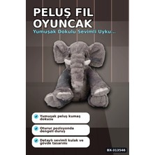 Mercora Tech Peluş Fil Oyuncak 30 cm Yumuşak Dolgulu - Tekli Paket, Bebek ve Çocuk Için Renk Seçenekli Bx-3