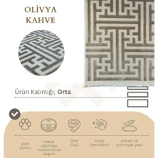 Nevmahall Yumuşak Dokulu Kaymaz Taban Labirent Desenli Olivya Makine Halısı