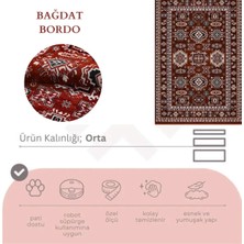 Nevmahall Klasik Desenli Sık Dokuma Antialerjik Bağdat Serisi Makine Halısı Bordo