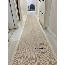 Nevmahall Kolay Temizlenebilen Balık Sırtı Desenli Sisal Plus Halısı Krem-Bej