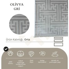 Nevmahall Yumuşak Dokulu Kaymaz Taban Labirent Desenli Olivya Makine Halısı
