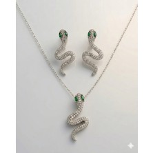 Parla Snek Kolye Küpe Set Altın