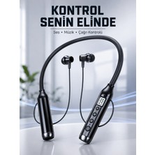 MidasTech Uzun Kullanım Süreli Bluetooth Kulaklık Boyun Bantlı Mikrofonlu 600 Saat Müzik Süreli Ses ve �