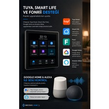 Generic 4 Inç Dokunmatik Ekran, Wifi ve Zigbee, 3 Röle Çıkışlı, Tuya, Smart Life ve Fonri Uyumluluğuyla Akıllı Ev Kontrol Paneli