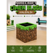 Neo Gift Minecraft Çimen Bloğu Kalemlik – 4 Bölmeli Masaüstü Kalemlik