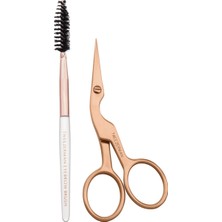 Tweezerman Brow Scissors & Brush Rose Gold Rose Gold Kaş Makası ve Fırçası