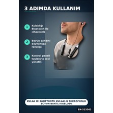Beruflic Kulak Ici Bluetooth Kulaklik Mikrofonlu Boyun Bantli Kablosuz Ses Kontrol 1 Adet BX-313562