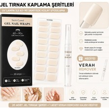 Verah Krem Jel Tırnak Sticker Seti 20 Adet Uv/led Lambada Kuruyan + Remover Kalem Hediyeli