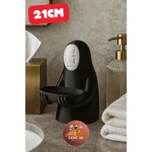 Genç 3D No-Face (Yüzsüz) Tasarımlı Sabunluk - 21 cm Büyük Boy - Minimalist Anime Temalı Banyo Aksesuarı