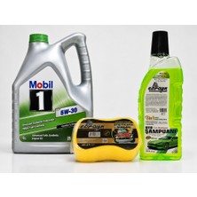 Mobil 1 Esp 5W-30 Motor Yağı 4 Litre + Oto Şampuan 1000 ml + Yıkama Süngeri
