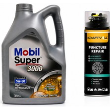 Mobil Süper 3000 Formula R 5W-30 Motor Yağı 5 Litre + Lastik Tamir Kiti 400 ml