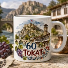 Ajans 313 AJANS313 Tokat Temalı Özel Tasarım Porselen Kupa Bardak - Memleket Seri 60 Tokat Baskılı Hediyelik Kupa