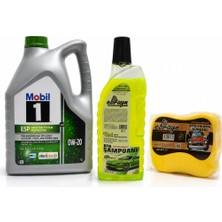 Mobil 1 Esp X2 0W-20 Motor Yağı 5 Litre + Oto Şampuan 1000 ml + Yıkama Süngeri