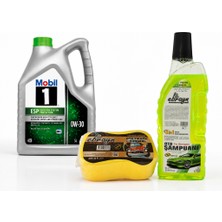 Mobil 1 Esp 0W-30 Motor Yağı 5 Litre + Oto Şampuan 1000 ml + Yıkama Süngeri