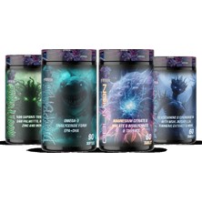 Grimsupps 4'lü Vitamin Seti - Magnezyum, Omega 3, Glukozamin, Tribulus