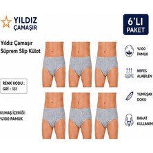 Yıldız Çamaşır Erkek Süprem Slip Külot (03-130-131 )- 6 Adet