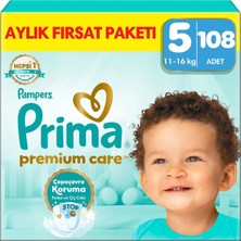 Bebek Bezi Premium Care 5 Numara 108 Adet Aylık Fırsat Paketi