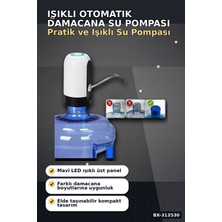 Mercora Tech Şarjlı 304 Paslanmaz Çelik Damacana Su Pompası - USB Şarjlı Otomatik Sebil, Mutfak Için Bx-3