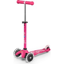 Mini Deluxe LED 3 Tekerlekli Scooter Pembe, 1-5 Yaş, LED Işıklı Scooter, 50 kg Taşıma Kapasite