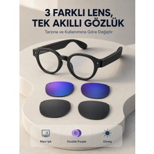 Aydogan's Ayd Siyah Akıllı Kamera Gözlüğü Fotoğraf Video Çekimli Yapay Zeka Destekli Bluetooth Çoklu