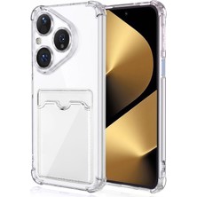 Caseonn Huawei Pura 80 Kılıf Airbag Kristal Kartlık Bölmeli Silikon Kapak Şeffaf