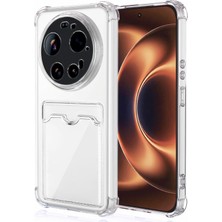 Caseonn Xiaomi 17 Ultra Kılıf Airbag Kristal Kartlık Bölmeli Silikon Kapak Şeffaf