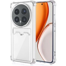 Caseonn Honor Magic 8 Pro Kılıf Airbag Kristal Kartlık Bölmeli Silikon Kapak Şeffaf