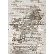 Saraz Halı Modern Krem Vizon Soyut Etnik Desenli Baskı Şönil Kilim Kaymaz Taban Salon Oturma Odası Yatak Odası Kilimi SH12