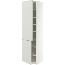 Hobiurun Mutfak Boy Dolabı , Aspudden Açık Gri, 60X60X220 Cm, 2 Kapaklı ve 6 Raflı