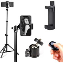 3 Ayaklı Alüminyum Bluetooth Kumandalı Tripod Telefon Tutuculu 2 Metre Tripod
