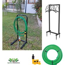 Hortum Toplama Aparatı Bahçe Su Hortumu Dolama Makarası Standlı Metal Hortum Dolama