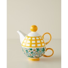 English Home Country Whisper New Bone China Demlik Seti 380 – 260 ml Yeşil-Sarı