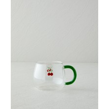 English Home Cherry Borosilikat Cam Kupa 400 ml Kırmızı - Yeşil