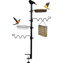 Asılı Kuş Yemi Dispenseri ve Kuş Suluğu – 92 cm Yüksekliğinde, 2'si 1 Arada Metal Balkon As