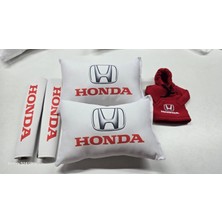 Şimika Honda Beyaz Ikili Yastık ve Kemer Kılıfı Seti + Vites Polari