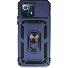 TeknoKapsül Mi 11 Lite Kılıf Pars Lens Yüzüklü Silikon - Lacivert
