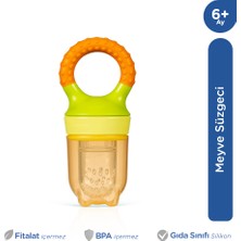 Wee Baby Silikon Meyve Süzgeci Püre Emziği Ve Diş Kaşıyıcı 6+ Ay Turuncu