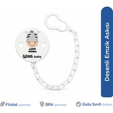 Wee Baby Desenli Emzik Askısı Gri Zebra
