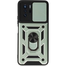 Marsilyan™- Xiaomi Poco X3 Gt Kılıf Pars Lens Yüzüklü Silikon - Yeşil
