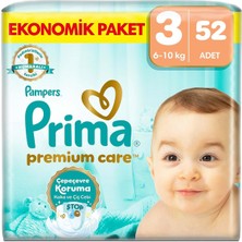 Bebek Bezi Premium Care 3 Beden 52 Adet Midi Jumbo Paket