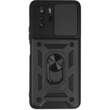 Marsilyan™- Xiaomi Poco X3 Gt Kılıf Pars Lens Yüzüklü Silikon - Siyah