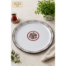 İnci Emaye 60 No Emaye Sini Sofra, Yemek Sunum Tepsi, Yer Sofrası Çinko ~58 cm