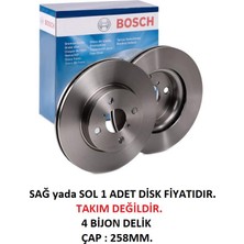 Ön Fren Diski Toyota Yaris 2-3 1,0 1,3 1,33 1,4 D-4d 1,5 2005-2020 0986479C06 1 Adet Bosch