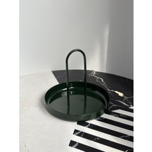 Rarart Concept Yeşil Metal Takı Organizer - Yuvarlak Aksesuar ve Makyaj Standı - Candy
