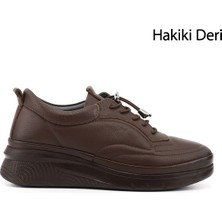 Gönderi(r) Kadın Kahverengi  Bağcıklı Hakiki Deri Sneaker