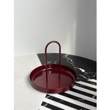 Rarart Concept Bordo Metal Takı Organizer - Yuvarlak Aksesuar ve Makyaj Standı - Candy